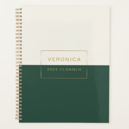 Planejador Verde Mensal/Semanal Moderno 2022