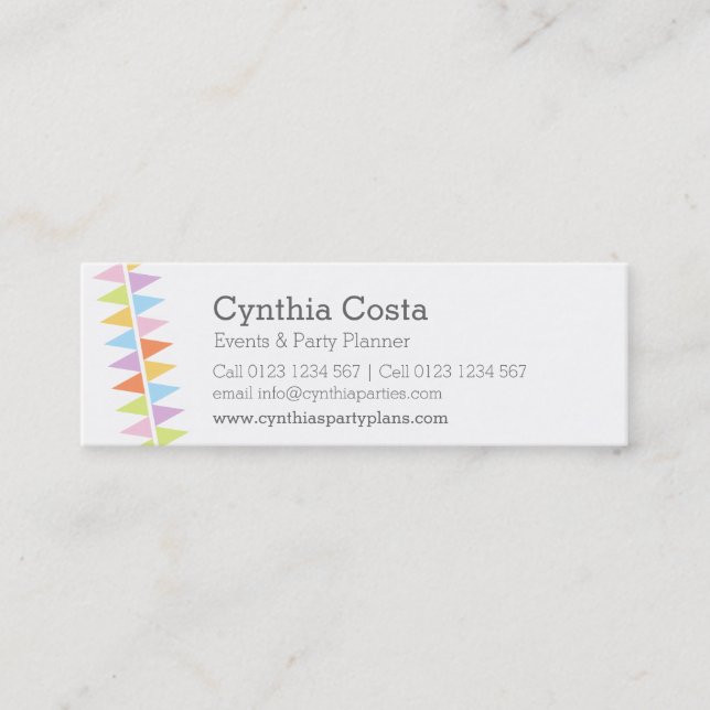 Planejando cartões de visitas finos de eventos de  (Frente)