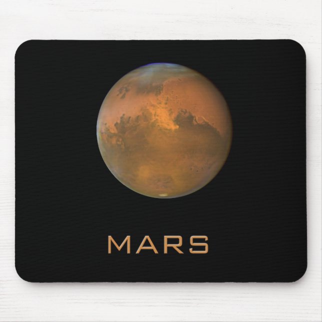 Planet Mars Cheio Orange View Mousepad (Frente)