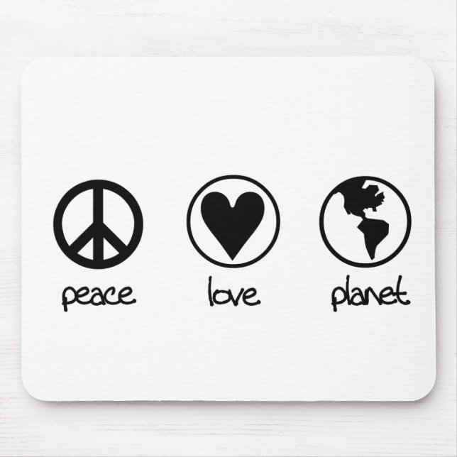 Planeta do amor da paz - Mousepad (Frente)