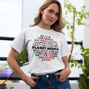 Planeta: Mulher Preta De Texto Camisa