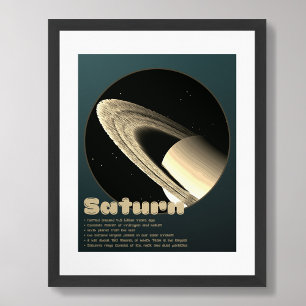 Planeta Saturno com anéis e fatos crianças poster