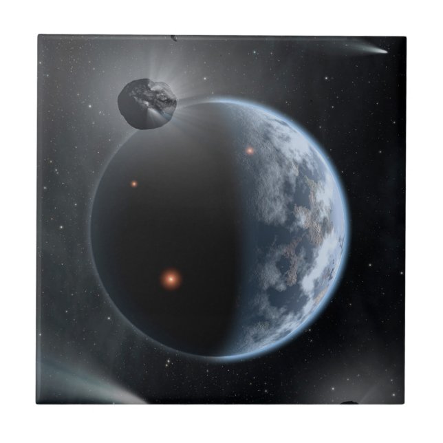 Planeta Semelhante À Terra Com Oceanos Revendo Sua (Frente)