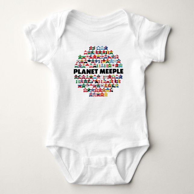 Planeta, Texto Preto, Camisa De Bebê (Frente)