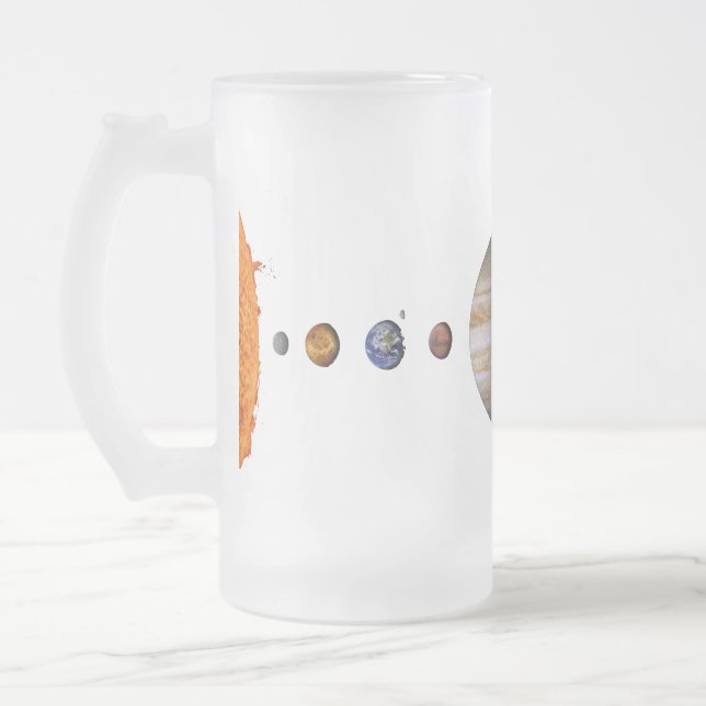 PLANETAS da caneca do vidro de fosco do SISTEMA (Esquerda)