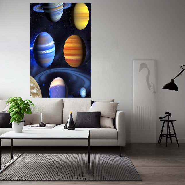 Planetas de gás no espaço | AI Art Poster (Criador carregado)