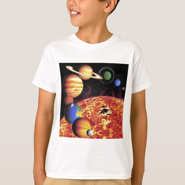 Planetas do Sistema Solar - Camisa T (Frente)