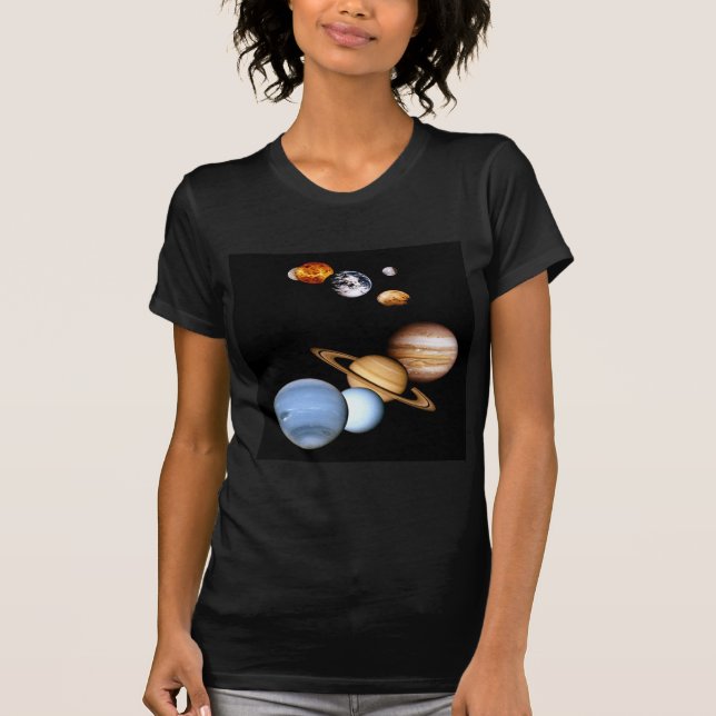 Planetas do Sistema Solar - Camisa T (Frente)