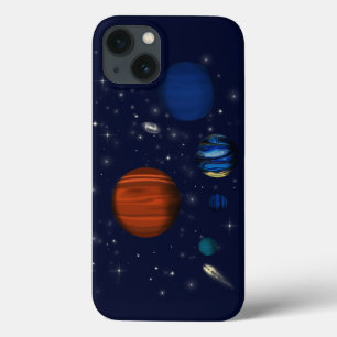 Planetas e galáxias no espaço