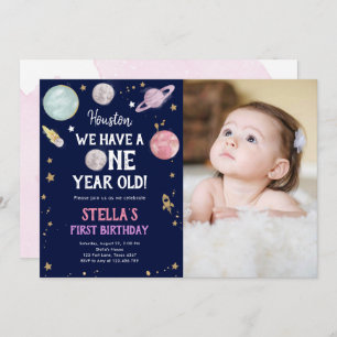 Planetas Externos Menina Primeiro Convite de Anive