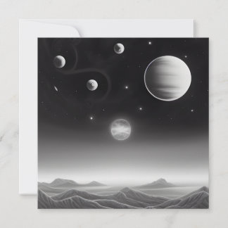 Planetas Retro Surreais em Placa Espacial