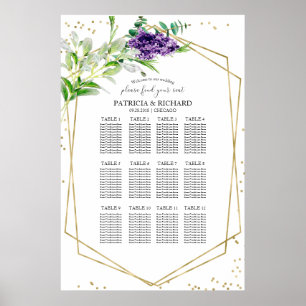 Plano de Casamento Elegante Greenery Poster