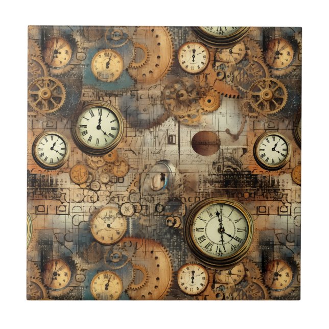 Plano de Engenharia Steampunk Marrom Latão (Frente)