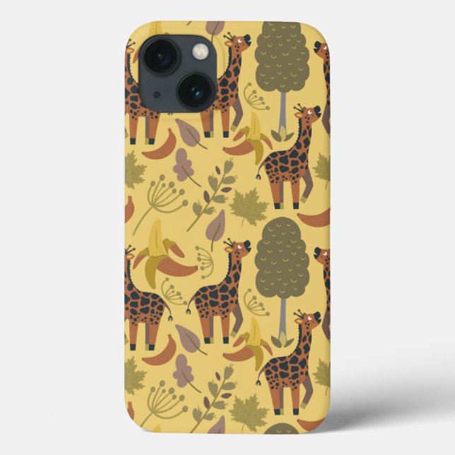 Plano de fundo amarelo sem costura Giraffe (Verso)