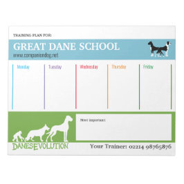 Plano de treinamento do Great Dane Bloco de notas