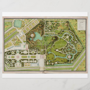 Plano do jardin e do castelo de la Reine