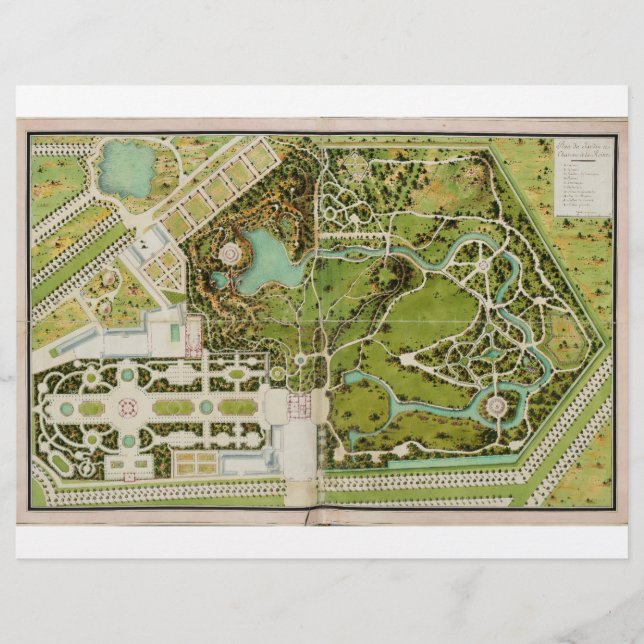 Plano do jardin e do castelo de la Reine (Frente)