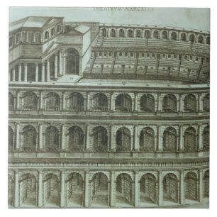 Plano do teatro de Marcellus, Roma, 1558 (engr