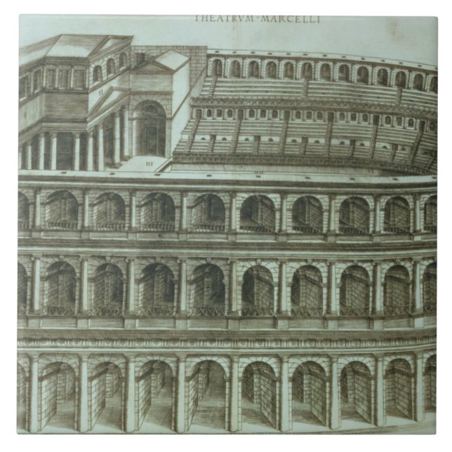 Plano do teatro de Marcellus, Roma, 1558 (engr (Frente)