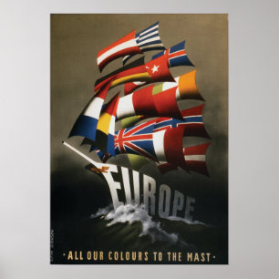 plano Marshall de apoio do poster 17x24, 1947