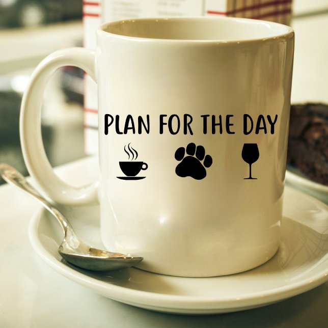 Plano para o dia café, cachorro, vinho, caneca (Criador carregado)