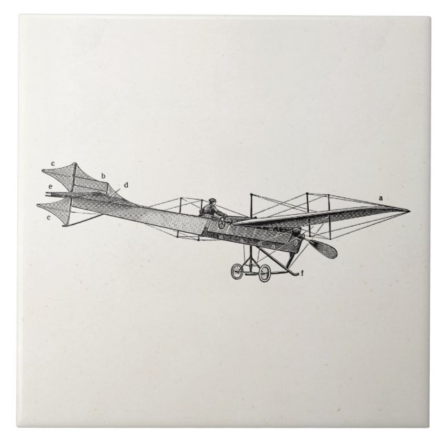 Plano velho retro do suporte do avião da hélice do (Frente)