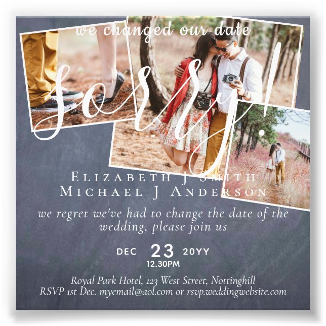 Planos de alteração de FOTO do Quadro de Chalkboar (Frente)