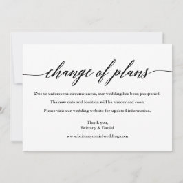 Planos de Mudança de Caligrafia Moderna Cartão de 