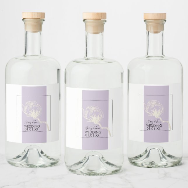 Planta de Algodão Botânico Lavanda Casamento   (Garrafas)