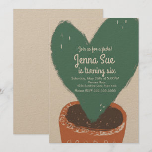 Planta do Coração de Cactus Fiesta Birthday Kraf