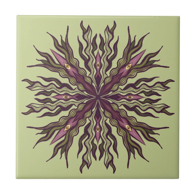 Planta do Olho Psicodélico - Mandala Botânica Surr (Frente)