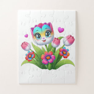 🌸🪴Planta Floral – Quebra-cabeça Botânico Calmo d
