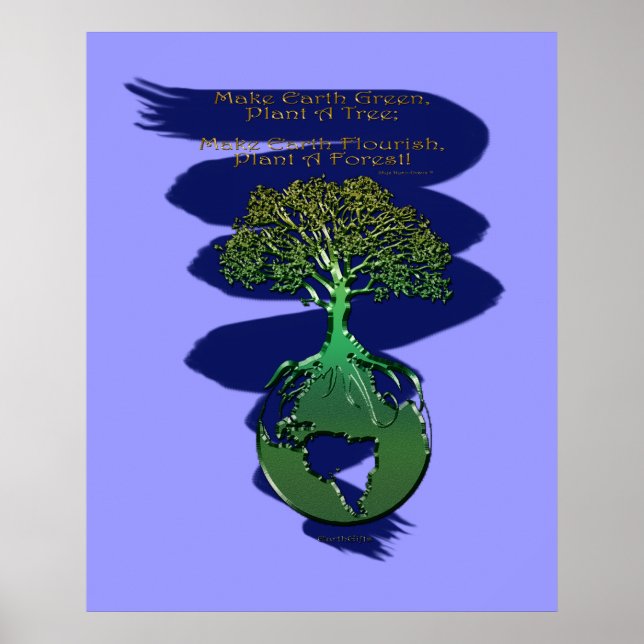 PLANTA Poster e Poema de Arte FLORESTAL (Frente)
