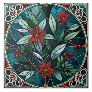 Plantas de Natal Flor Vermelha Folhas Verdes Elega