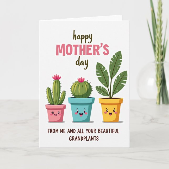 Plantas dos Avós Cartão do Dia das Mães (Frente)