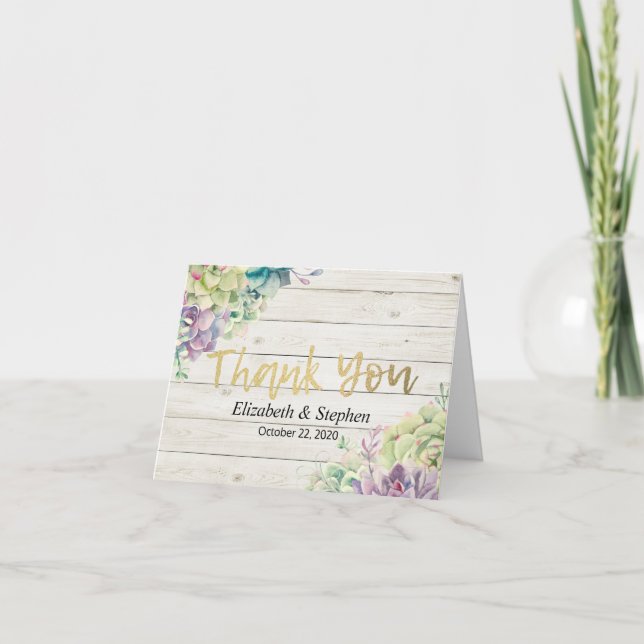 Plantas Suculentas de Agradecimento de Casamento e (Frente)