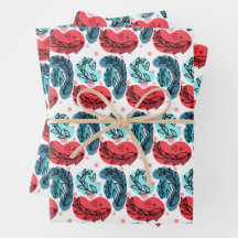 Plantas Vermelhas E Azuis-Abstrato