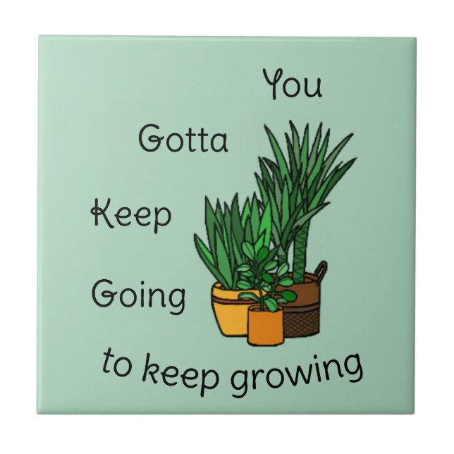 Planten Tegeltje “keep growing” (Frente)