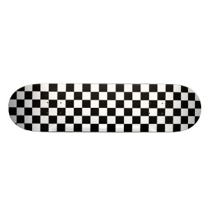 Plataforma Checkered branca do skate de Black&