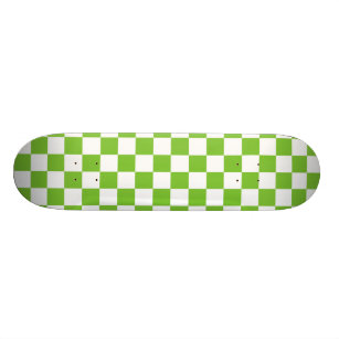 Plataforma Checkered preta & branca verde do skate