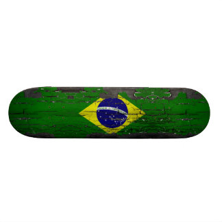 Plataforma do skate da bandeira de Brasil