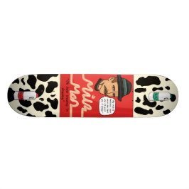 Plataforma do skate do homem de leite