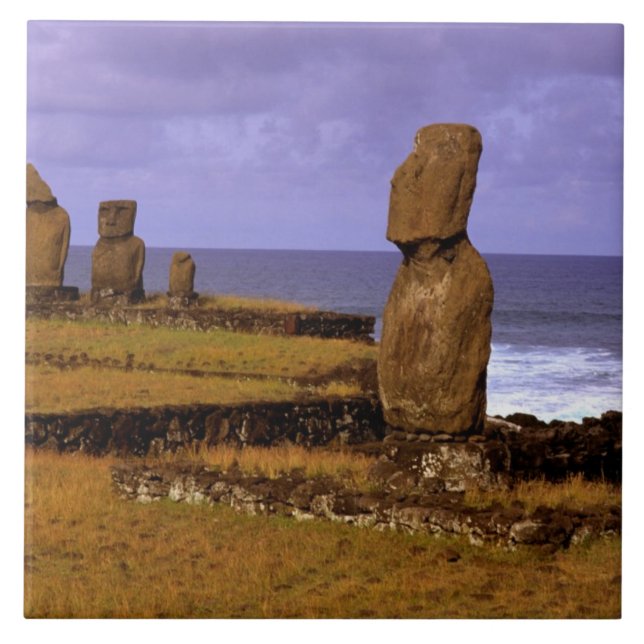 Plataforma Tahai Estátua Moai Abstratos Páscoa (Frente)