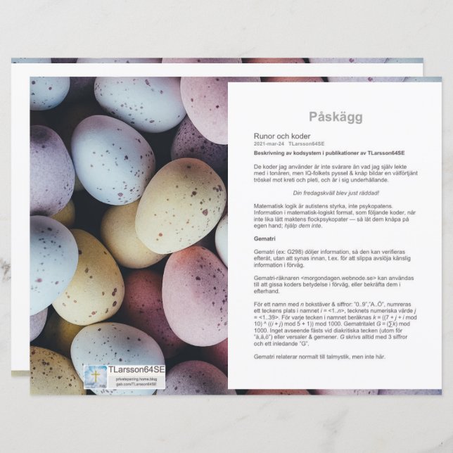 Platta pappersark — Blad • Påskägg (Frente/Verso)