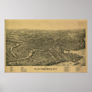 Plattsburgh NY, 1899: Impressão velho