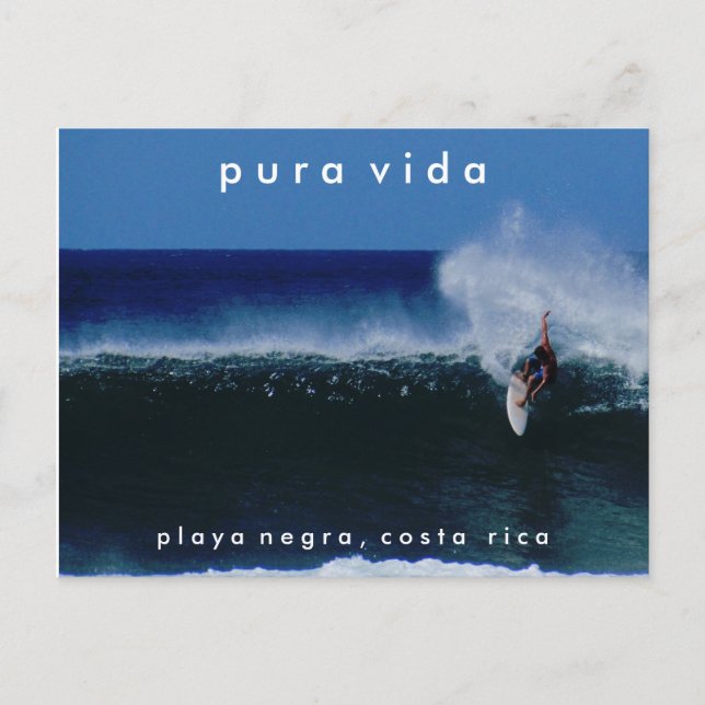 Play Negra surfando na Costa Rica Cartão postal (Frente)