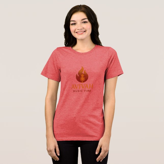 Playera con cuello en V con punto de jersey T-Shir (Frente Completa)