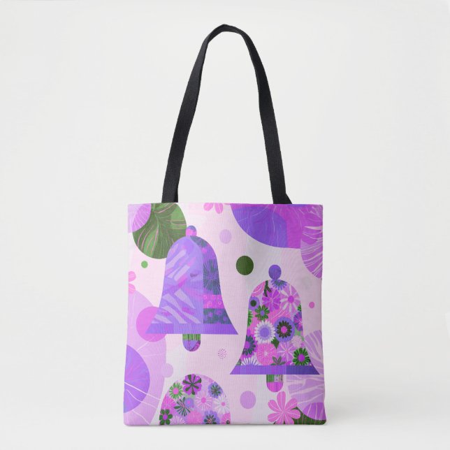 Playful Abstract Floral Circles Tote Bag (Frente)