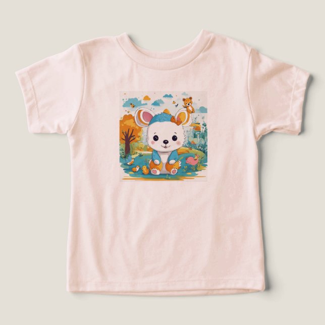 Playful animal project of children's t-shirt (Design frontal)