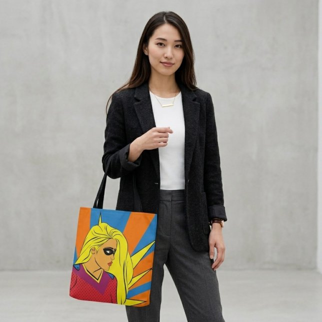 Playful Comic Print Tote Bag (Criador carregado)